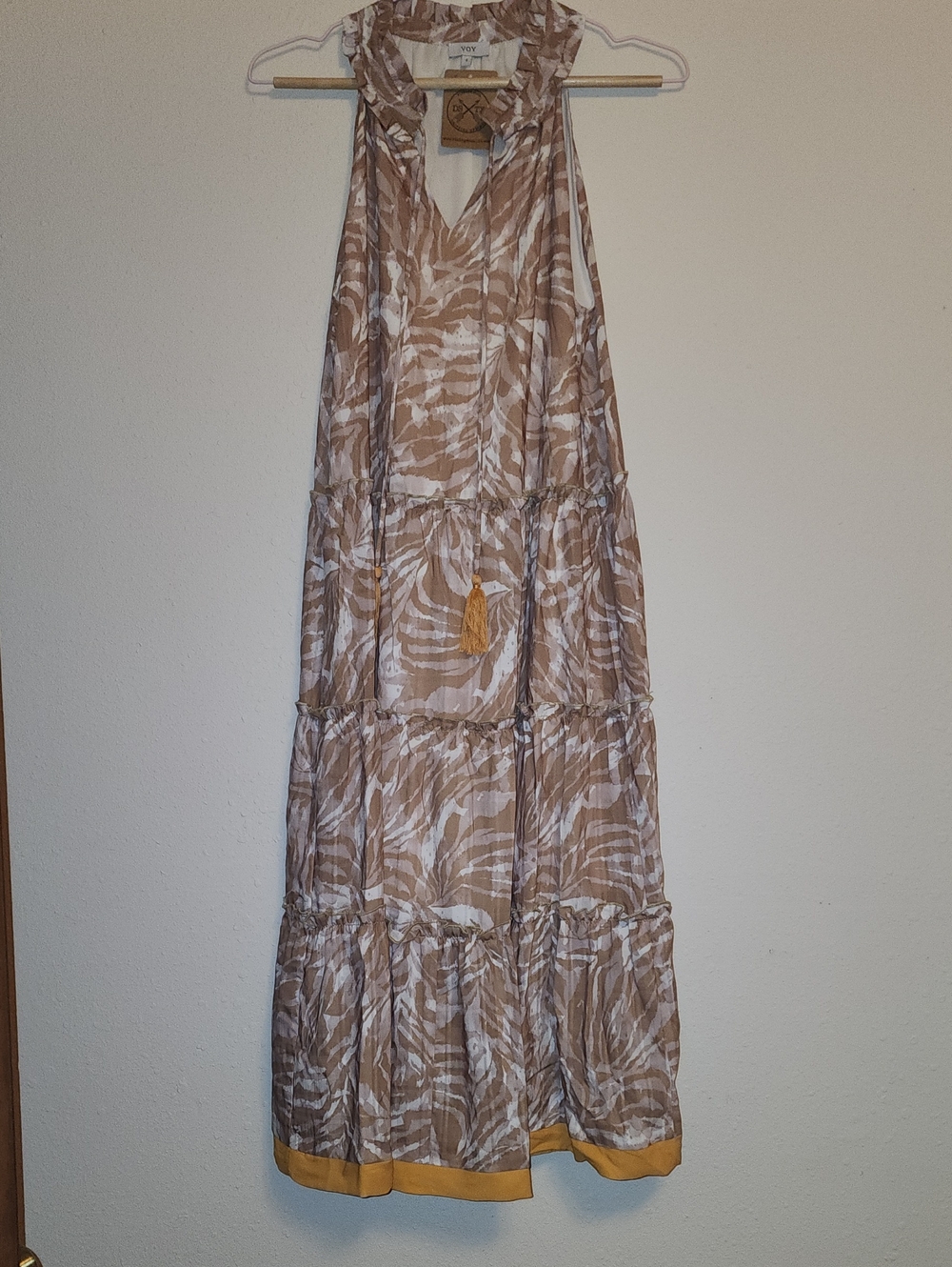 (NWT)Sleeveless Tiered Maxi Dress with Zebra Print